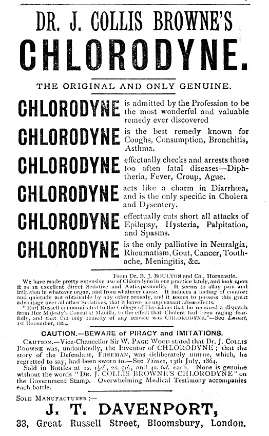 Reklama chlorodyne Reklama chlorodyne